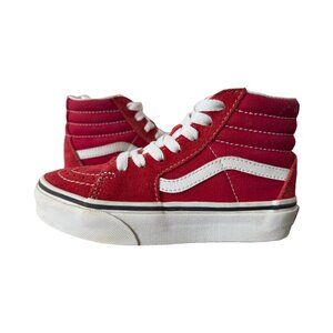 Vans Sk8-Hi Red Suede Kids Sneakers - Size 12